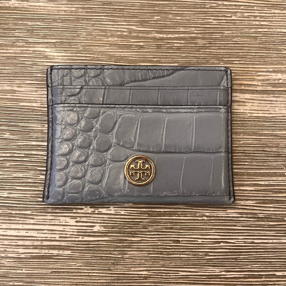 Gray Leather Card Holder